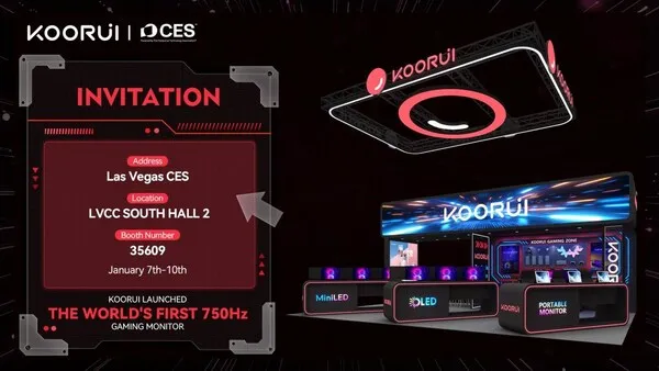 業界初の750Hzモニター登場！KOORUIがCES 2025で新製品を発表
