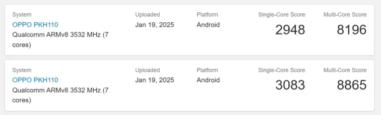oppo find n5のgeekbenchリストに現れた7コアsnapdragon 8 eliteチップ